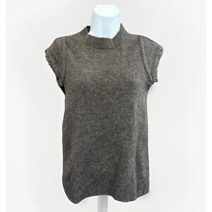 Faherty Sweater Yak Merino Wool Gray Sleeveless Womens Small Cozy Natural Fibers